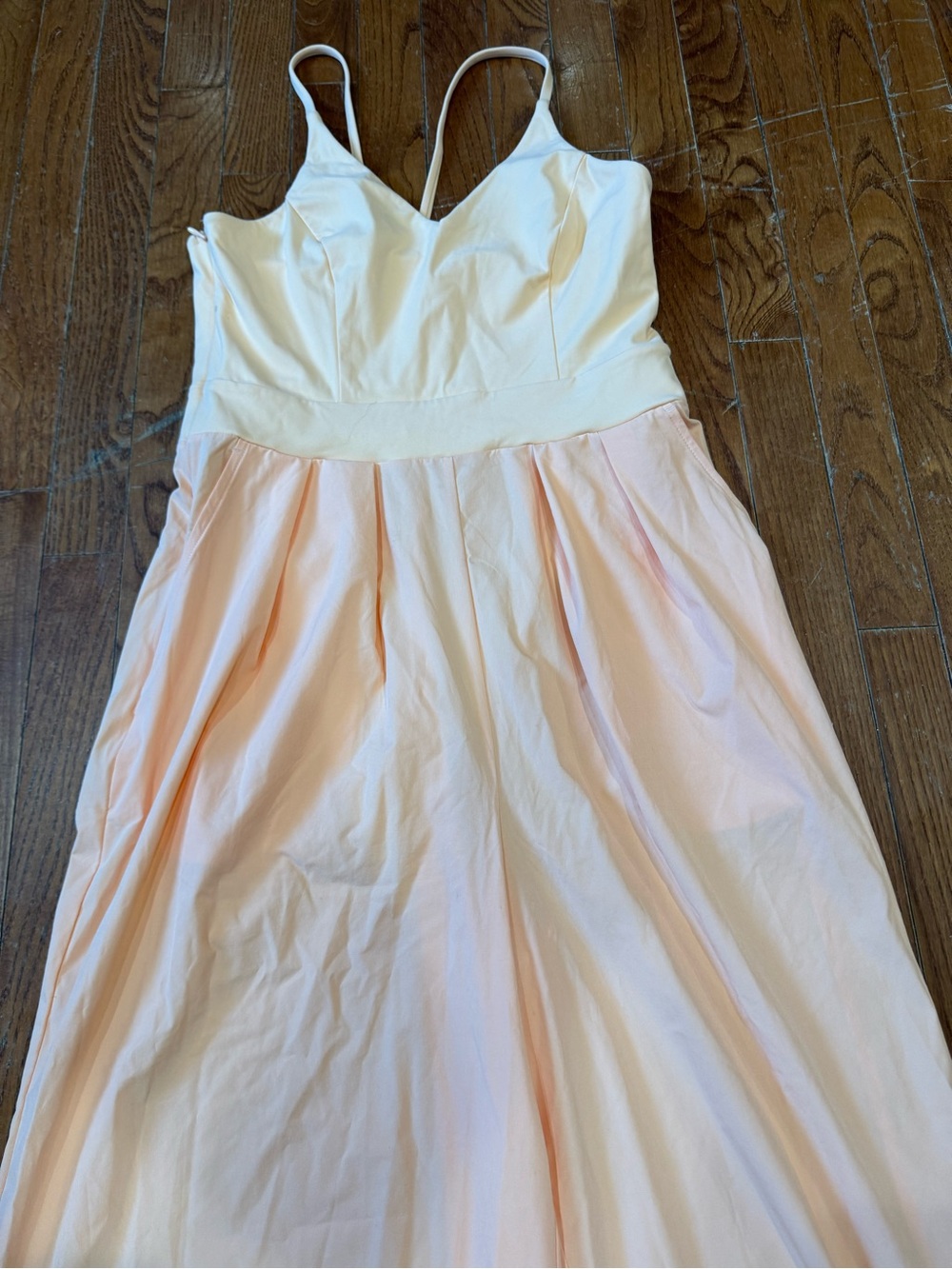 HALARA Peach V-Neck Wide-Leg Spaghetti Strap Jumpsuit - Picture 3 of 11
